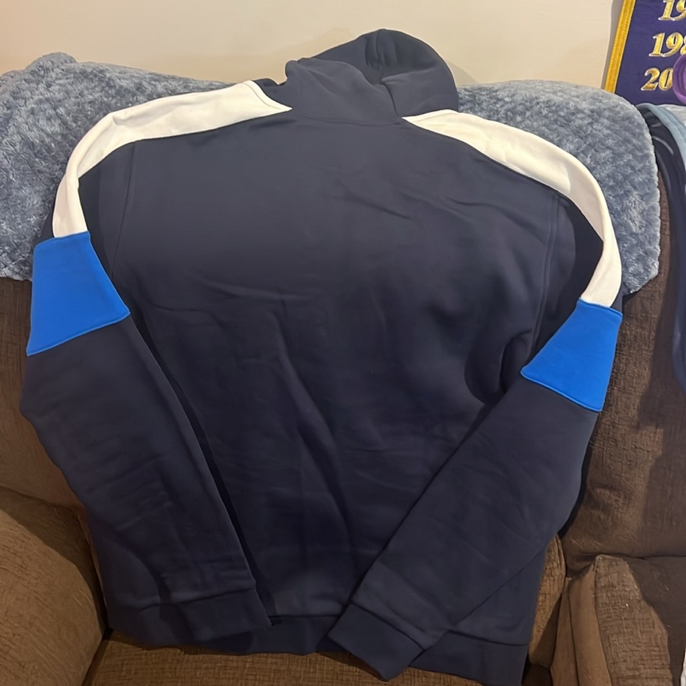 Lacoste Navy Blue Hoodie with White and Blue Accents - Picture 7 of 8